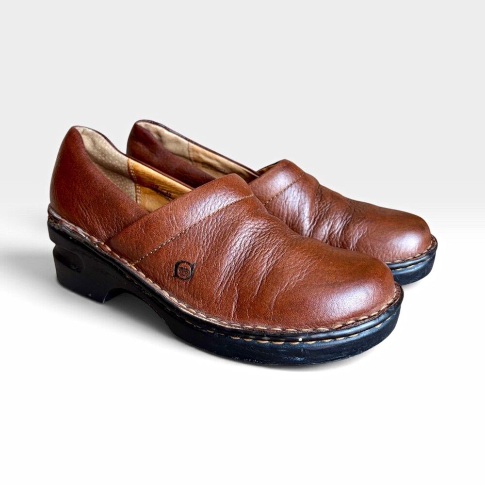 Born W62110 / Born 7 38 / brown leather comfort clogs